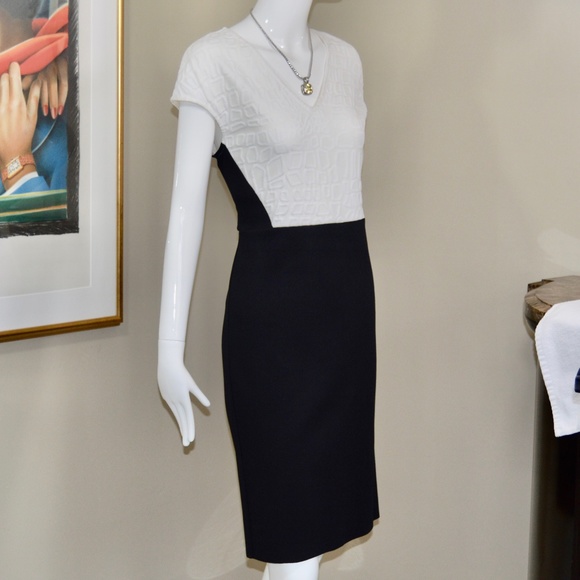 ππ·οΈ  St.John Black Lable Embossed CrocJacquard Knit Dress.-flattering πΊπΈ - Picture 7 of 13